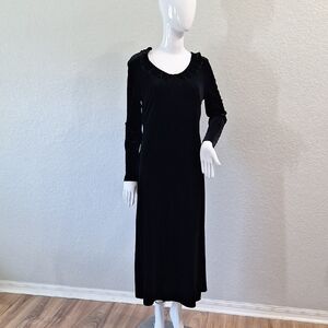 Vintage Sarah Chapman Black Velvety Stretchy Dress